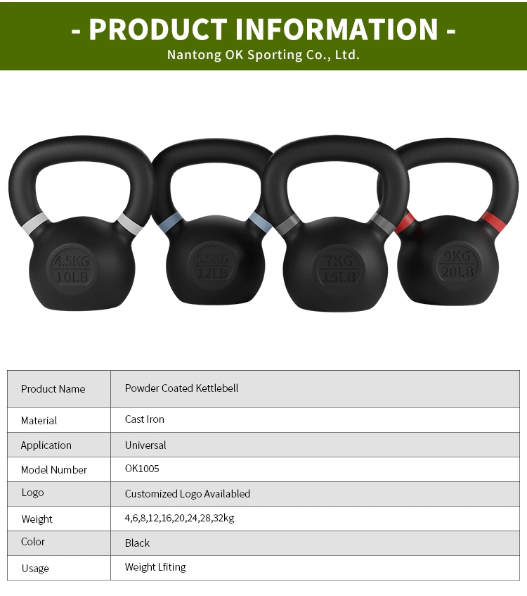 Wholesale Factory Body Building Customized Logo Free Weights Gym Fitness Equipment Kettlebell